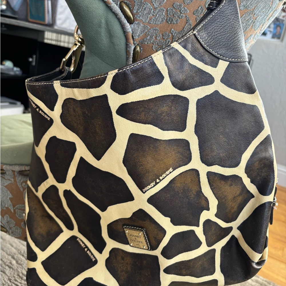 Dooney & Bourke Giraffe Print Hobo Bag - Brown and Black